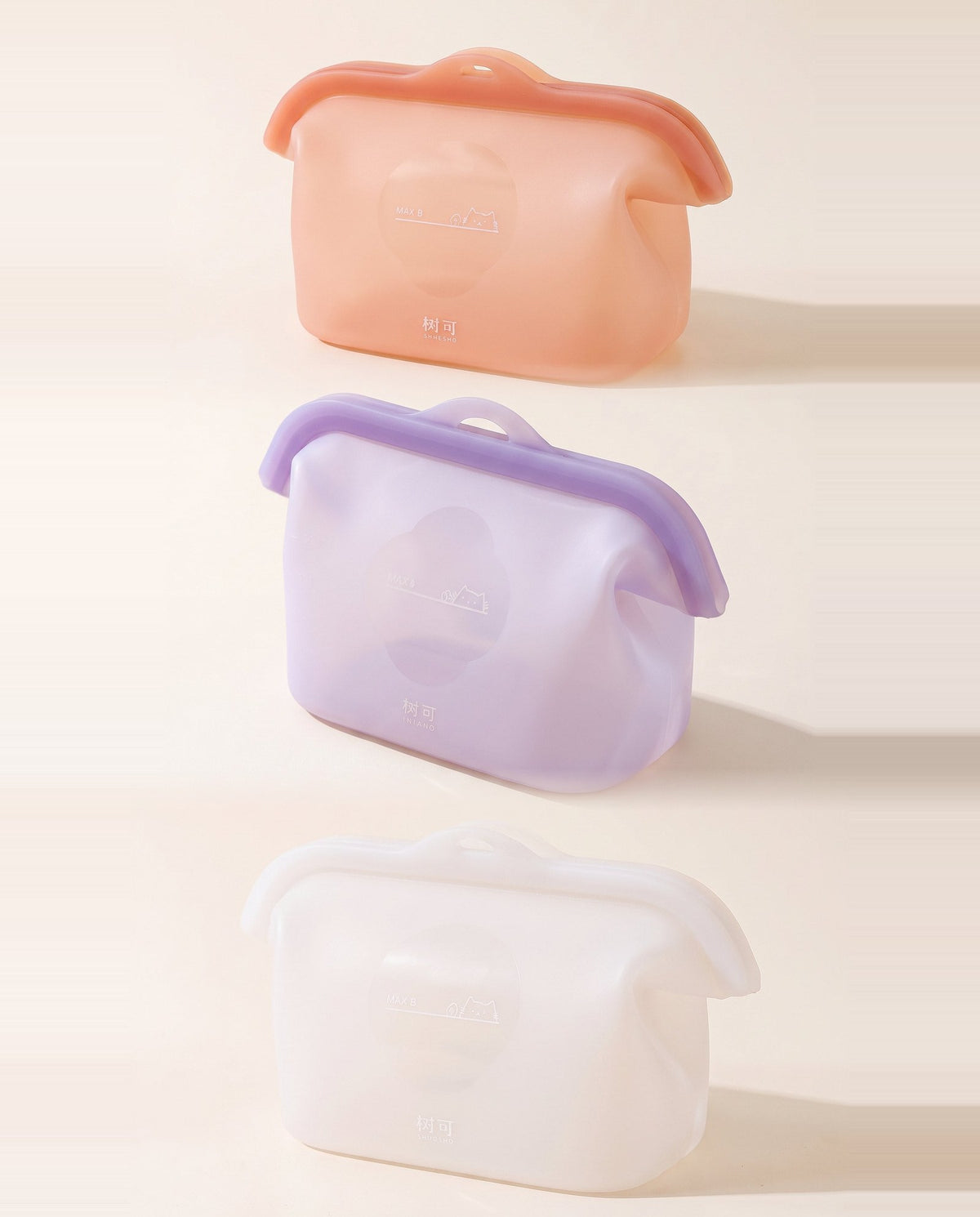 Set of 3: Blush, Periwinkle and Cloud bags